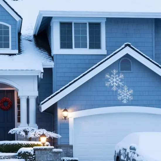 6-Point Star Ice Crystal Snowflake Pair with LED Lights {3}