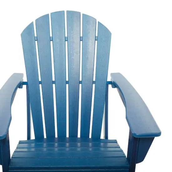 Blue Polyethylene Traditional Outdoor Adirondack Chair, 38" x 31" x 32" {4}