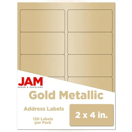 JAM Paper Standard Address Labels, 120ct. Gold Metallic {1}