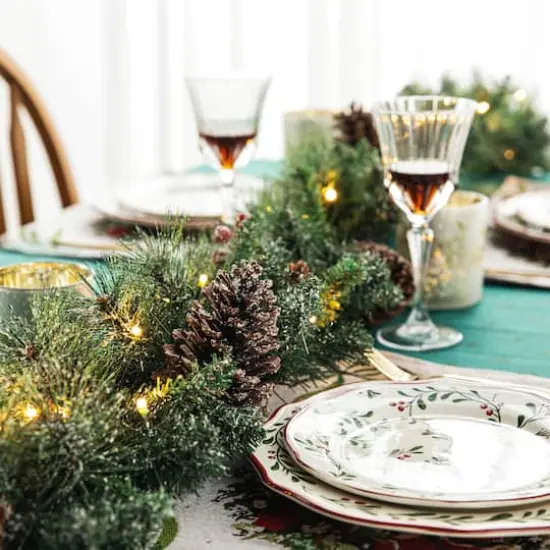 Glitzhome&reg; 6ft. Pre-Lit Glittered Pinecones & Berries Christmas Garland, 2ct. {8}