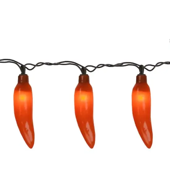 35ct. Orange Chili Pepper Patio String Light Set {1}