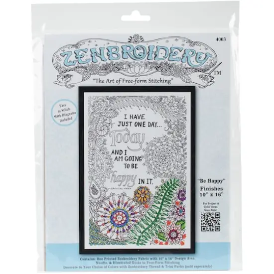 Design Works&trade; Zenbroidery&trade; Be Happy Stamped Embroidery Kit {1}
