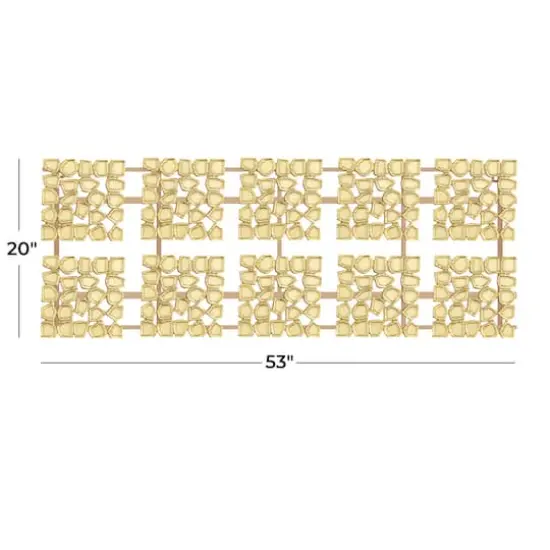 Gold Aluminum Contemporary Geometric Wall Decor, 53" x 1" x 20" {6}