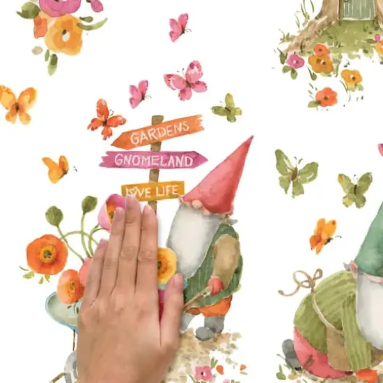 RoomMates Lisa Audit Garden Gnomes Peel & Stick Wall Decal Set {6}