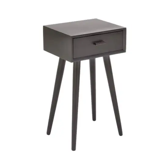 28" Black Pine Modern Accent Table {3}