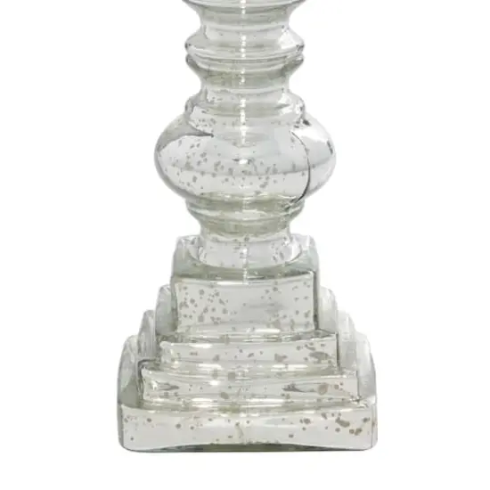 Silver Glass Candle Holder Set {4}