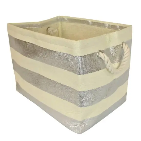 DII&reg; Medium Rectangle Stripes Paper Bin Silver {1}