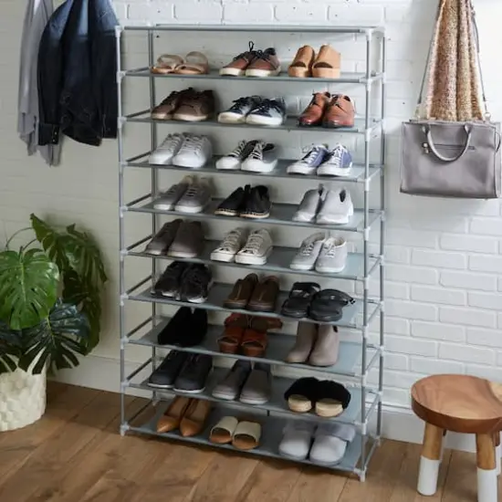 Simplify Gray 50 Pair Shoe Rack {4}