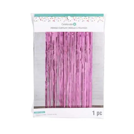 8ft. x 3ft. Fringe Curtain by Celebrate It&trade; Light Pink {3}