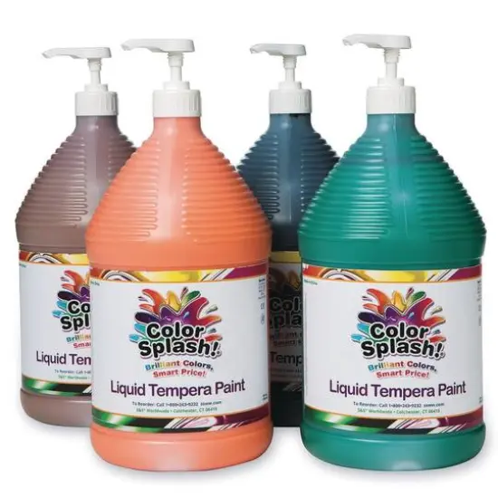 Color Splash!&reg; Liquid Tempera 4 Color Paint Gallon Set {1}