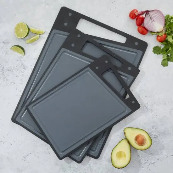 JoyJolt&reg; Cutting Board Set Gray and Black {7}