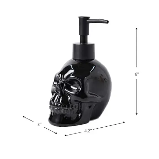 8.25oz. Black Ceramic Skull Hand Soap Dispenser by Ashland&reg; {4}