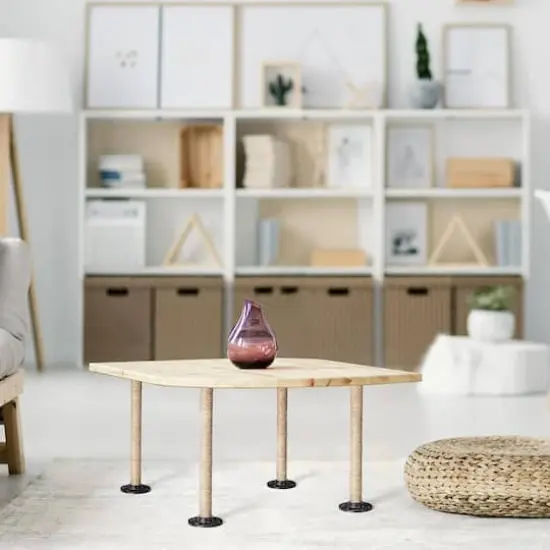 NEX&trade; Brown Industrial Pipe Metal Table Legs with Casters, 4ct. {7}