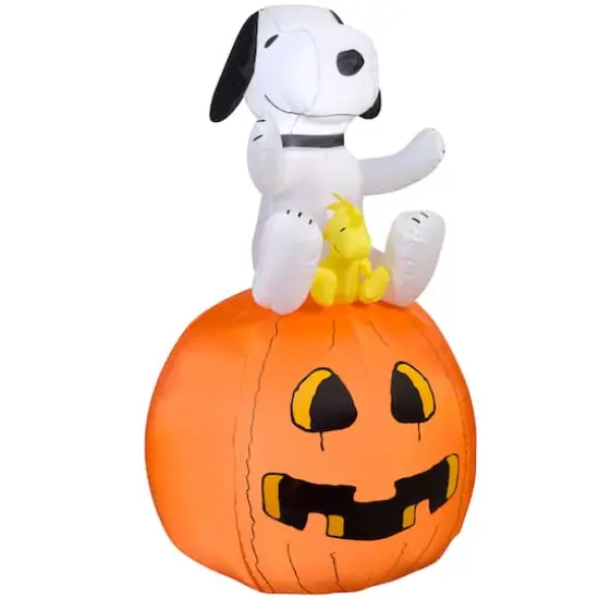 4.5ft. Airblown&reg; Inflatable Halloween Peanuts&reg; Snoopy on Pumpkin {1}