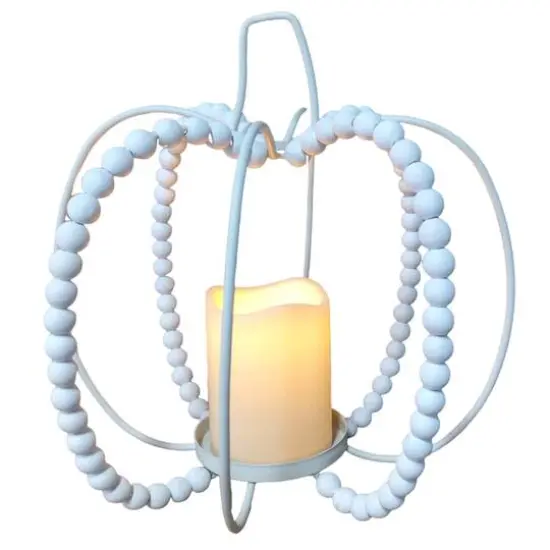 10.5" Bead LED Lighted Pumpkin Lantern by Ashland&reg; White {3}