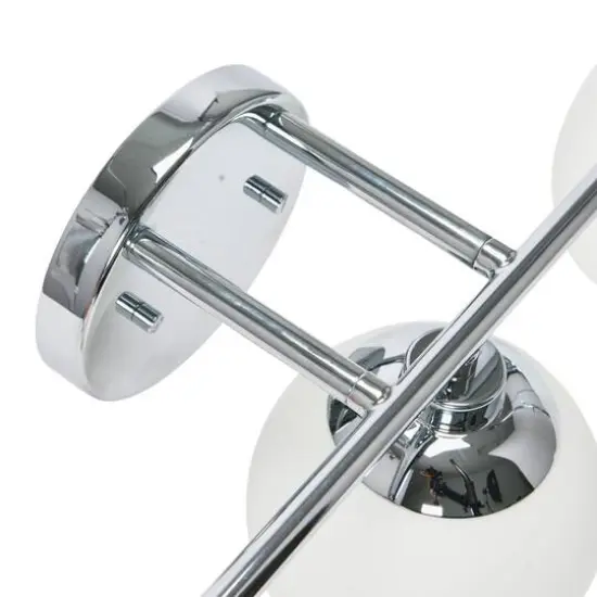 Hello Honey® Robert Stevenson Lighting Lorne Metal & Frosted Glass 3-Light Vanity Chrome {7}