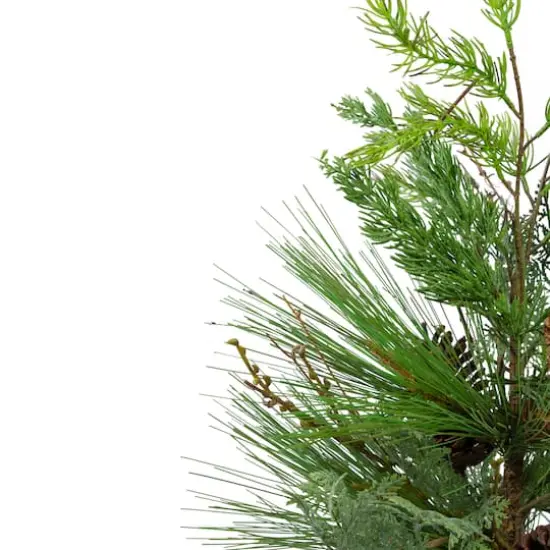 2ft. Unlit Real Touch&trade;️ Mixed Pine & Cedar Artificial Christmas Tree in Gray Pot {5}
