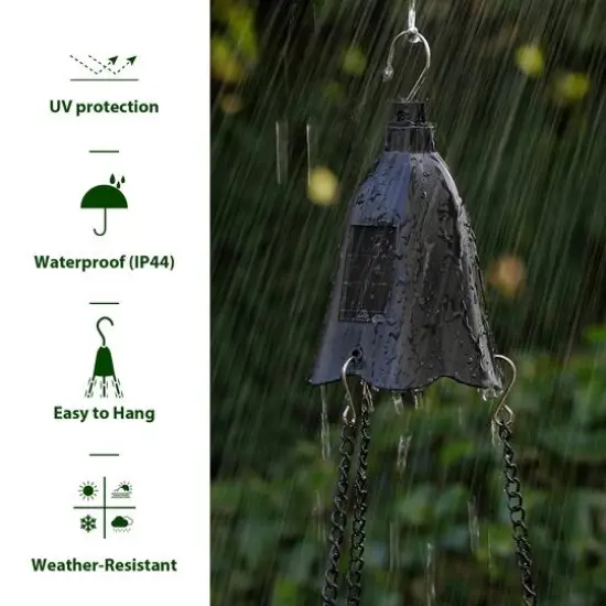 Glitzhome&reg; 30" Brown Solar Lighted Hanging Plastic Basket Planters, 2ct. {7}