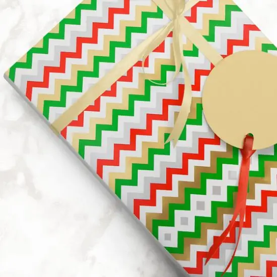 JAM Paper Colorful Chevron Stripes Gift Wrap {4}