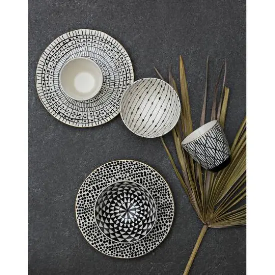 Hello Honey&reg; 5" White & Black Patterned Bowl Set {3}
