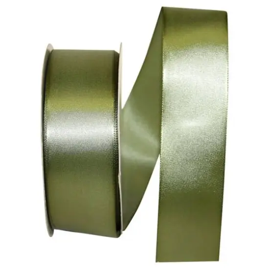 JAM Paper 1.5" x 50yd. Single Face Satin Ribbon Moss {1}
