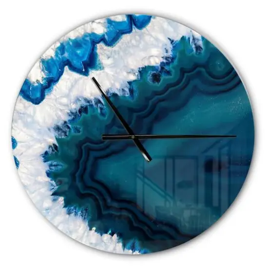 Designart Blue Brazilian Geode Wall Clock {1}
