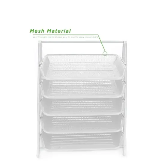 Mind Reader Desk Organizer with 5 Sliding Trays White {8}