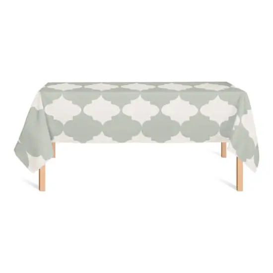 Teal Tile Pattern Tablecloth {3}