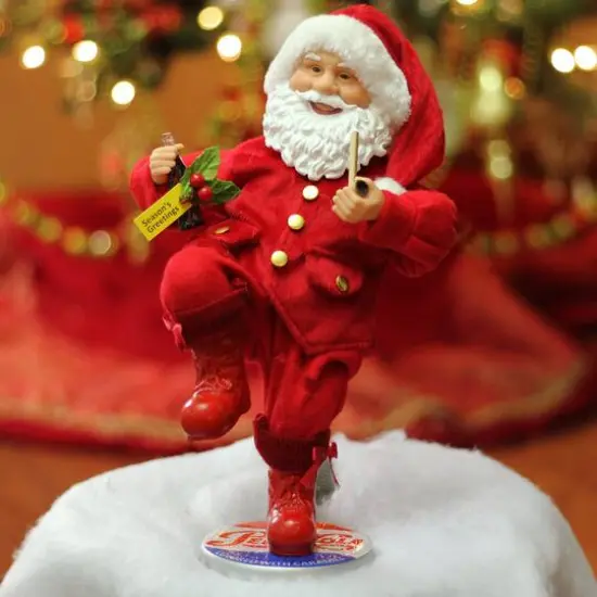 12" Red & White Santa Claus Standing on Pepsi-Cola Bottle Cap Christmas Figurine {3}