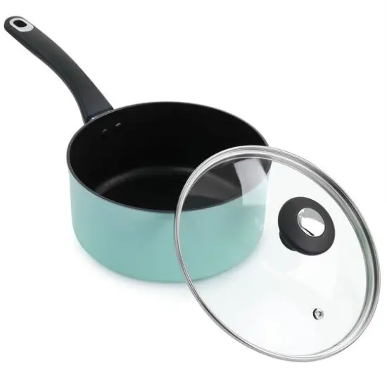 Martha Stewart Everyday Turquoise 3qt. Aluminum Saucepan with Lid {3}