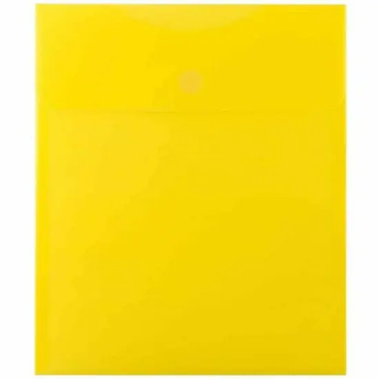 JAM Paper Open End Plastic Envelopes with Hook & Loop Closure, 24ct. Lemon Yellow {1}