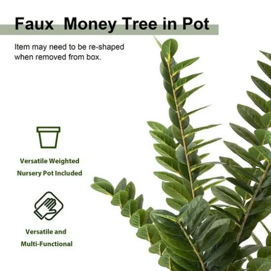 Glitzhome&reg; 2.75ft. Faux Money Tree in Pot {4}