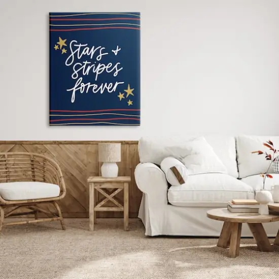 Stupell Industries Stars Stripes Forever Americana Independence Day Canvas Wall Art {3}