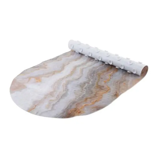 Elle D&eacute;cor Agate Print Oval Bubble Bath Mat {3}