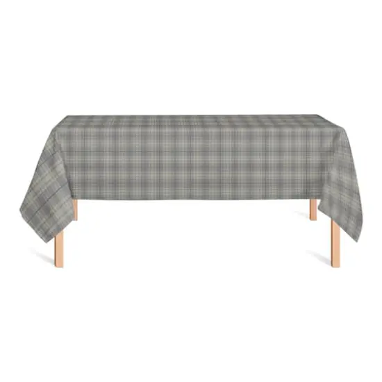Dark Gray Plaid Tablecloth {3}