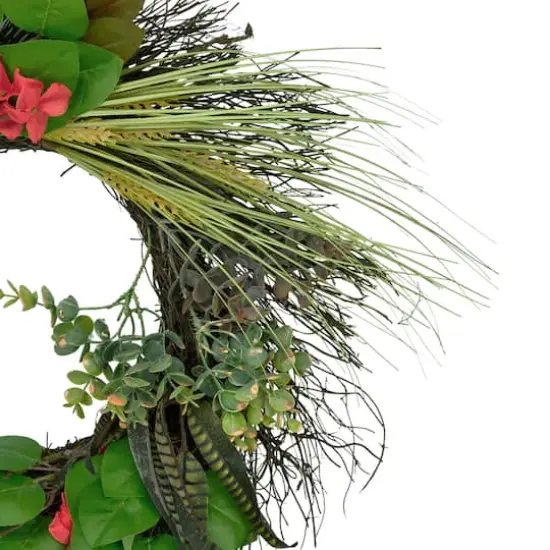 22" Wheat, Eucalyptus & Twig Wreath {3}