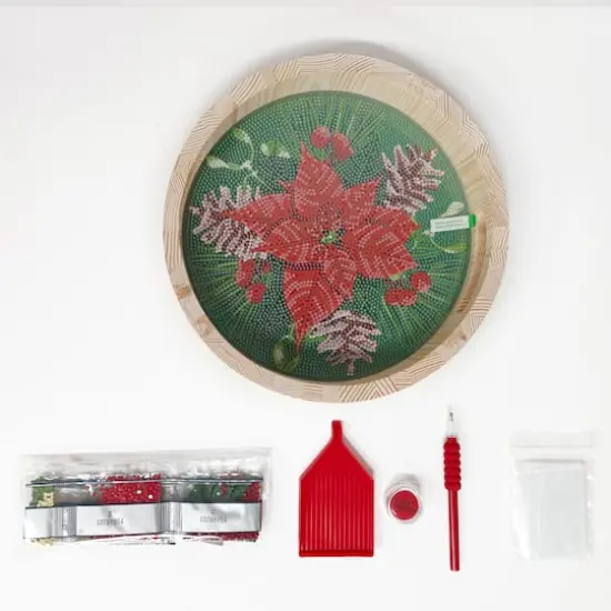 10" x 10" Poinsettia Diamond Art Tray Kit by Make Market&reg; {2}
