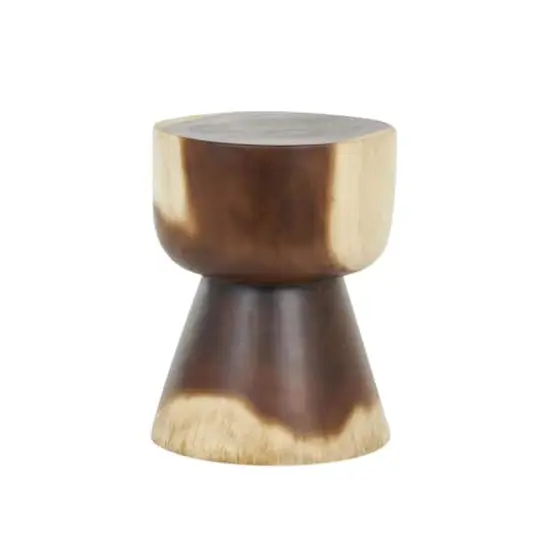 18" Brown Wood Grain Accent Table {1}