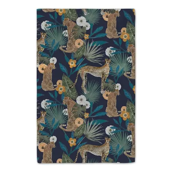 Just Chill Tropical Cheetah Tea Towel Set Navy {6}
