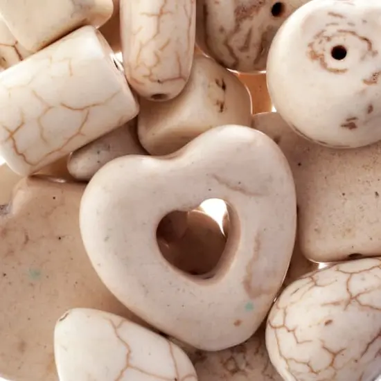 John Bead Earth's Jewels Natural Stone Bead Assortment, 100g White Magnesite {1}