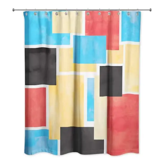Colorful Primary Abstract II 71" x 74" Shower Curtain {1}