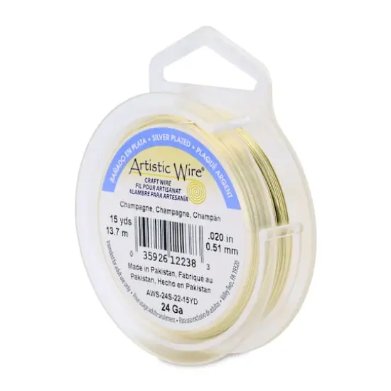 Artistic Wire&reg; 24 Gauge Silver Plated Tarnish Resistant Colored Copper Craft Wire, 15yd. Champagne {1}