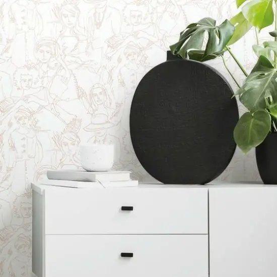 RoomMates Vogue Sketches Peel & Stick Wallpaper Pink/White {7}