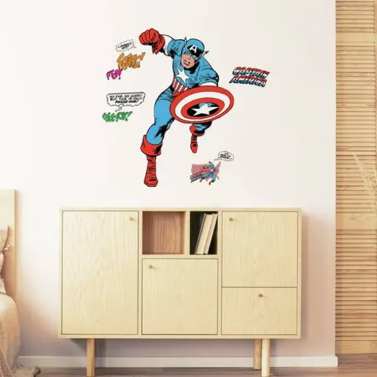 RoomMates Marvel Classic Captain America Comic Peel & Stick Giant Wall Decal {3}