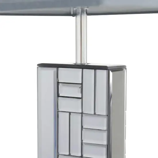 30" Silver Glass Mirror Glam Table Lamp {3}