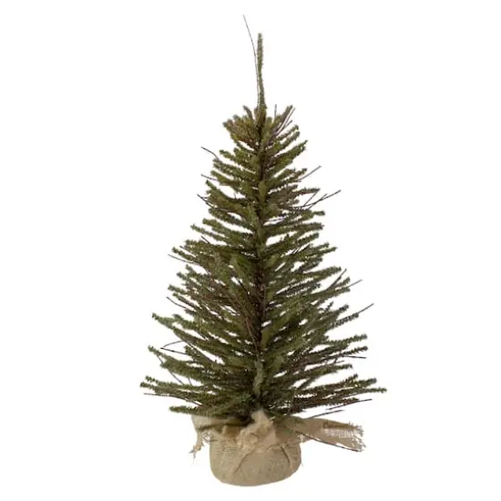 2.5ft. Unlit Medium Warsaw Twig Artificial Christmas Tree in Burlap Base {1}