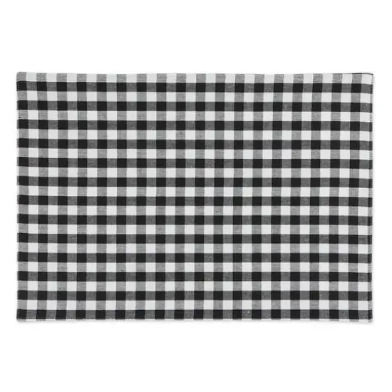 DII&reg; Reversible Gingham & Buffalo Check Placemat Set, 4ct. Black/White {9}