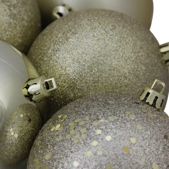 12ct. Champagne Gold Shatterproof Christmas Ball Ornaments Set {3}