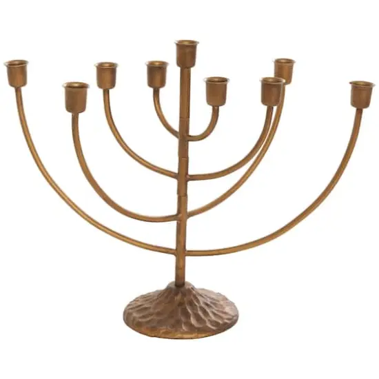 17" Bronze Metal Layered Arch Candelabra with Textured Base {1}