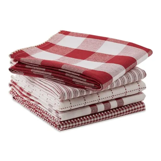 DII&reg; Barn Red Farmhouse Woven Dishtowel Set {4}